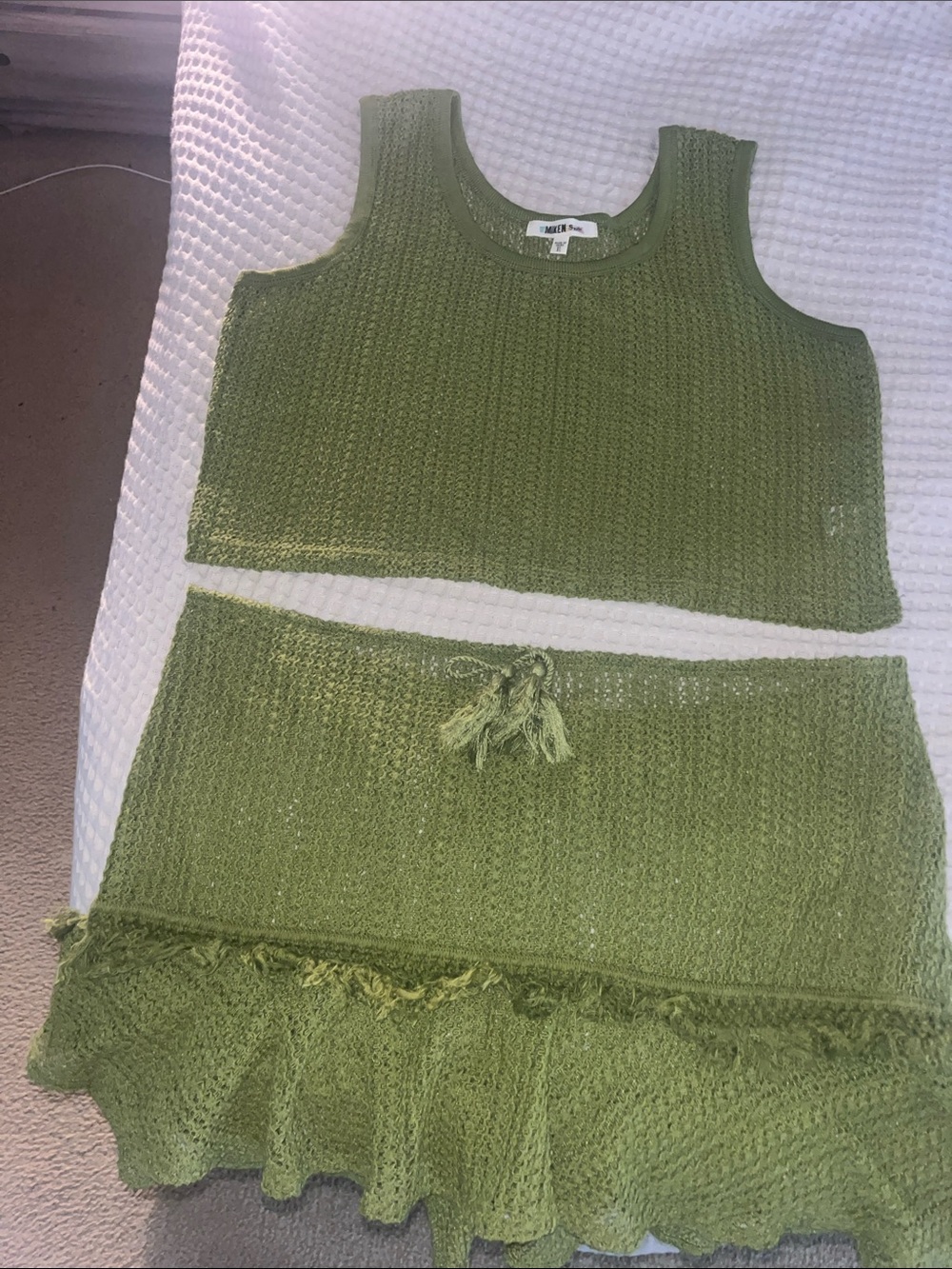 Olive green cover up set